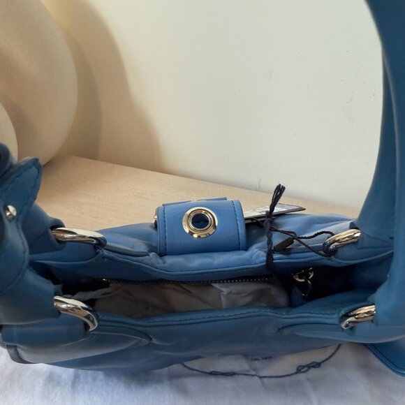 NWT Prada Re-Edition 2002 Moon Bag Nappa Padded Leather In Blue - Picture 9 of 10